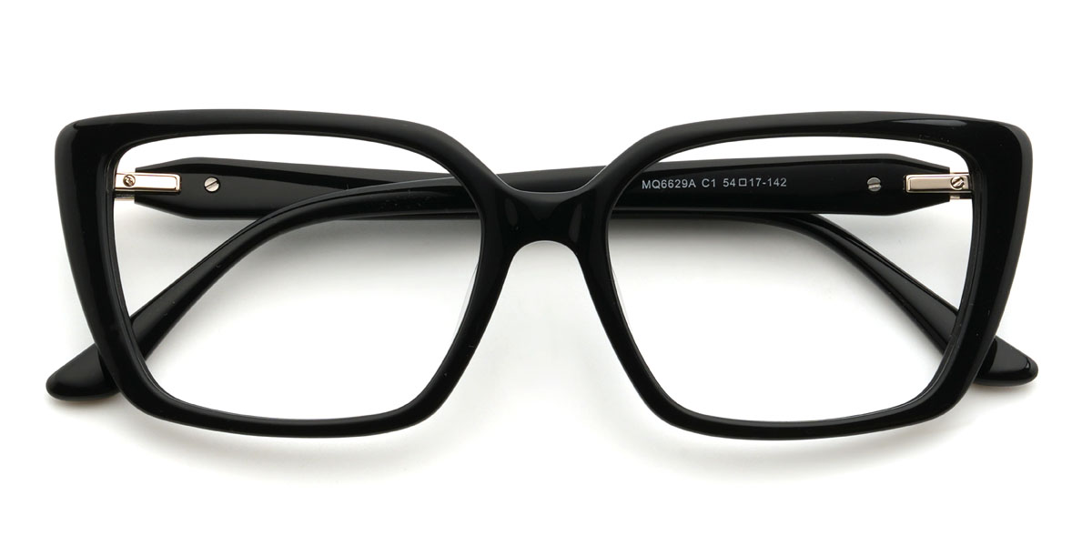 Black Melly Glasses - Rectangle Glasses