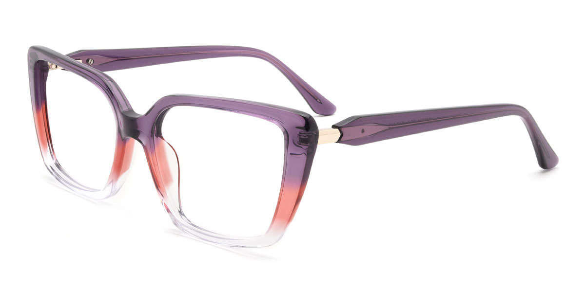 Lila piros tiszta Melly Szemüveg - Rectangle Glasses