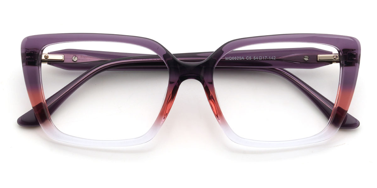 Lila piros tiszta Melly Szemüveg - Rectangle Glasses