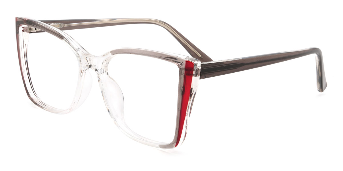 Szürke piros Dayami Szemüveg - Rectangle Glasses