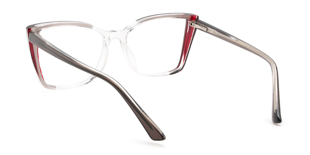 Szürke piros Dayami Szemüveg - Rectangle Glasses