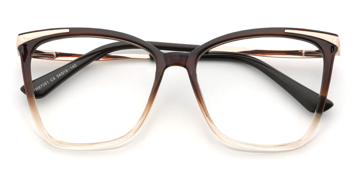 Gradient Brown Kashmir Glasses - Square Glasses