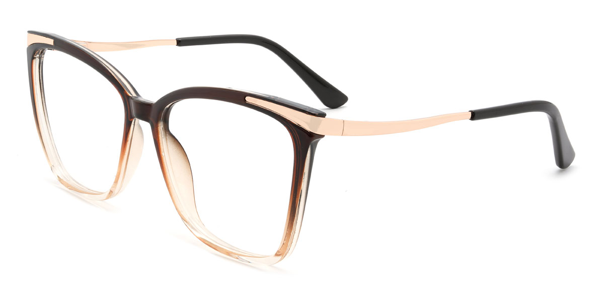 Gradient Brown Kashmir Glasses - Square Glasses