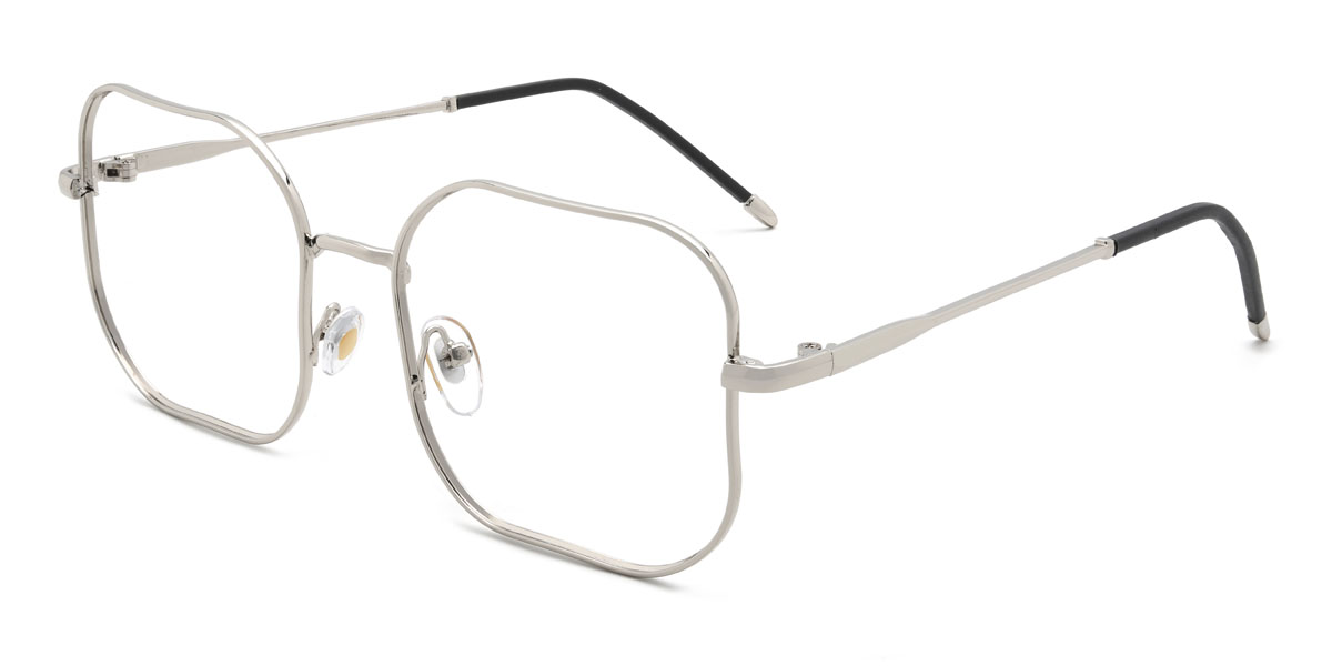Silver Madigan Glasses - Square Glasses