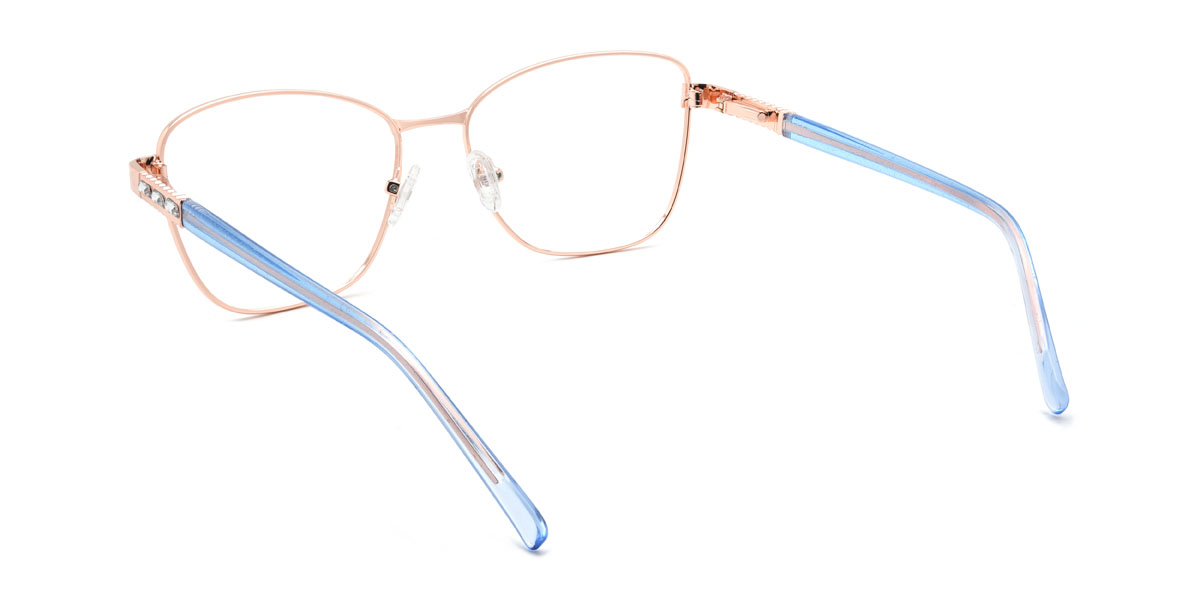 Rose Gold Lavina Glasses - Rectangle Glasses
