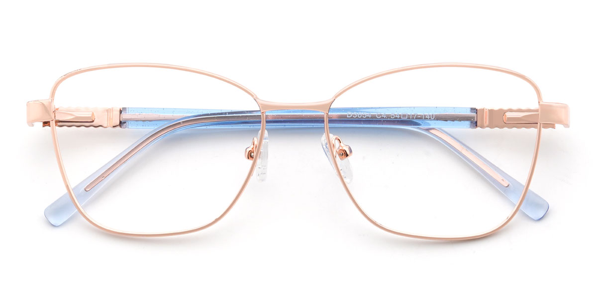 Rose Gold Lavina Glasses - Rectangle Glasses