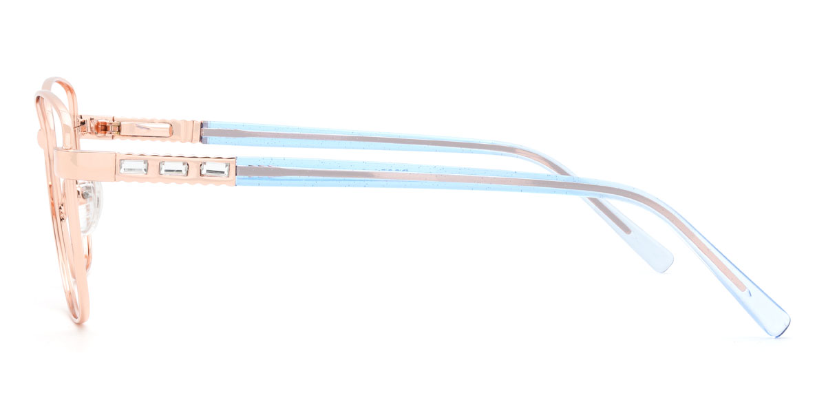 Rose Gold Lavina Glasses - Rectangle Glasses