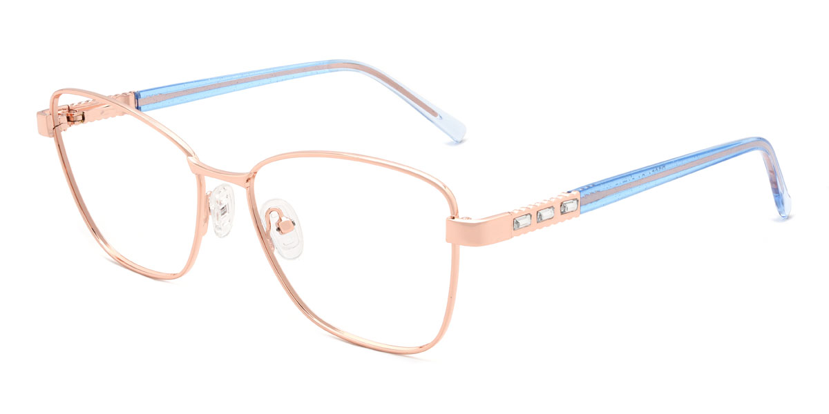 Rose Gold Lavina Glasses - Rectangle Glasses