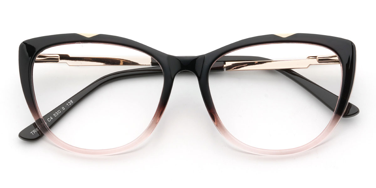 Preto Rosa Pietra Óculos - Cat Eye Glasses