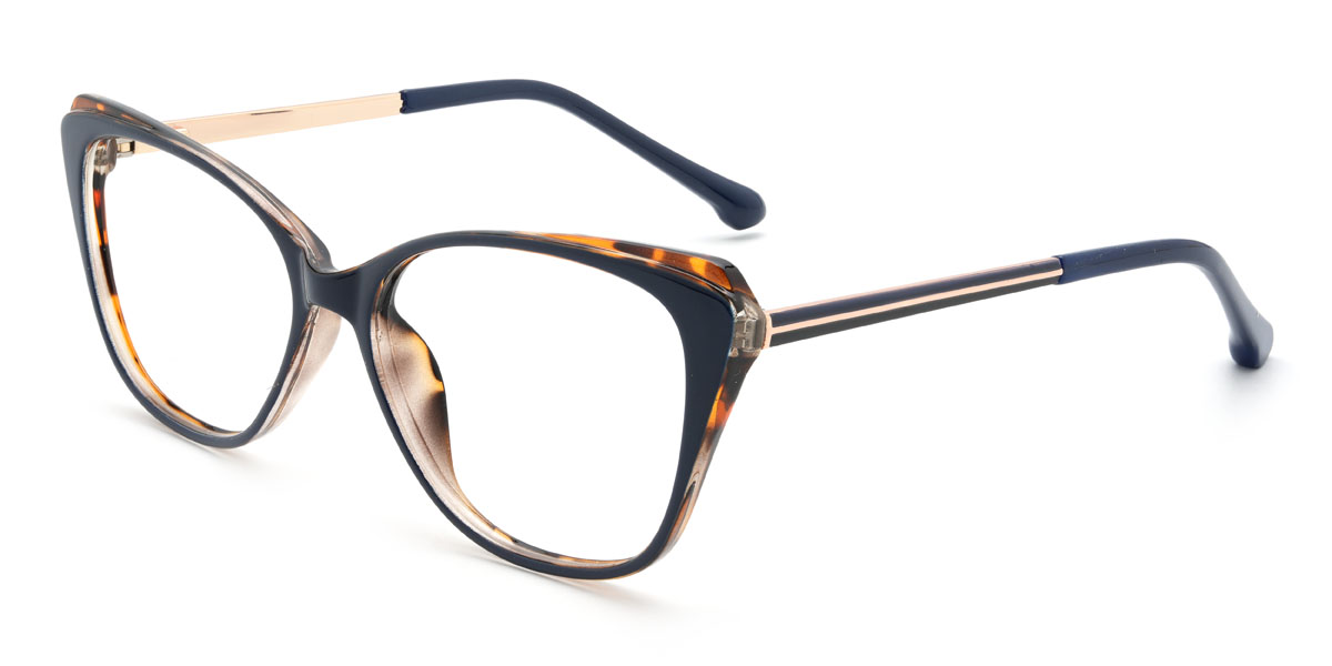 Azul Marino Azul Carey Samreen Gafas - Cat Eye Glasses