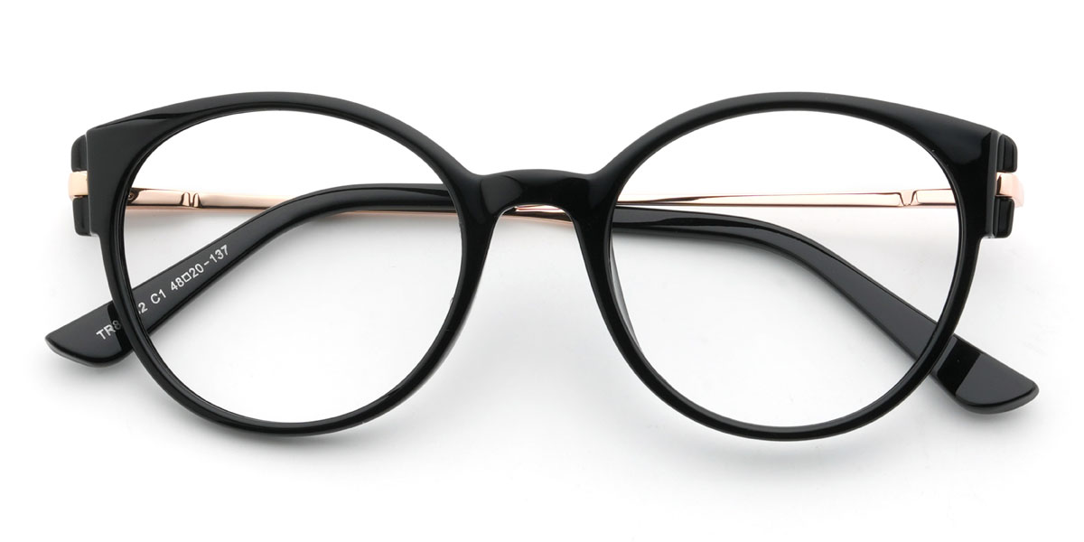 Black Zahava Glasses - Oval Glasses
