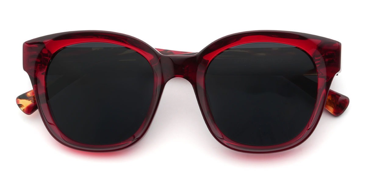 Piros szürke Hasna Szemüveg - Oval Sunglasses