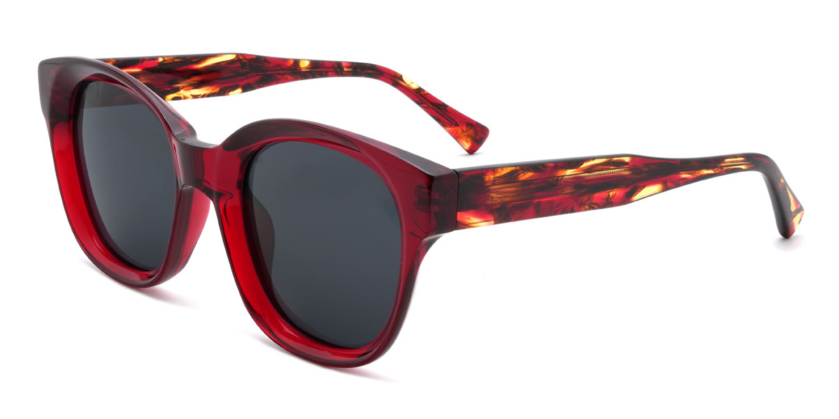 Piros szürke Hasna Szemüveg - Oval Sunglasses