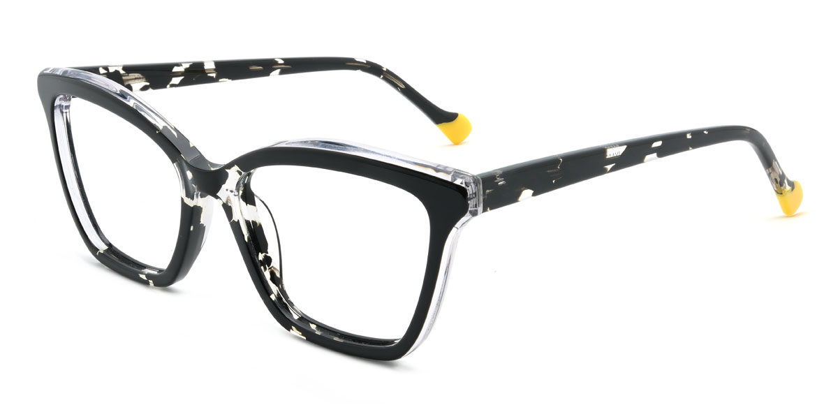 Black Marble Gotti Glasses - Cat Eye Glasses