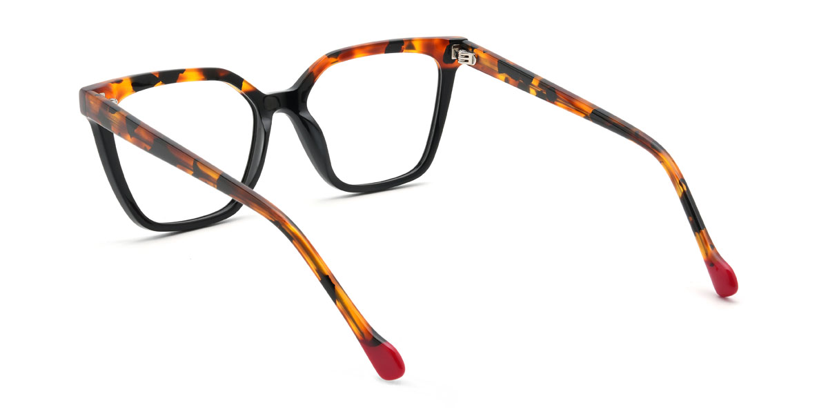 Black Tortoiseshell Lizandro Glasses - Rectangle Glasses