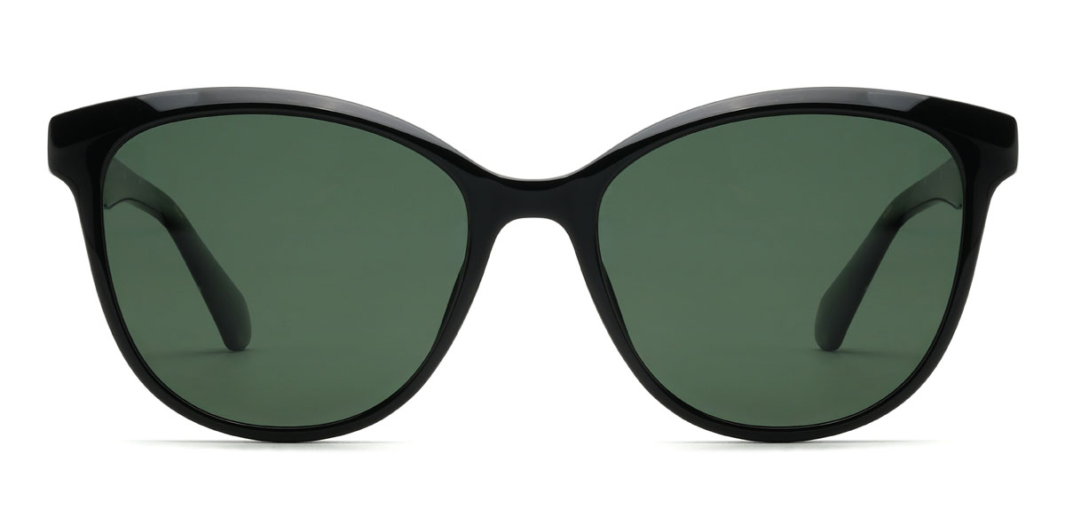 Negro Verde Oscuro Ulisses - Oval Sunglasses