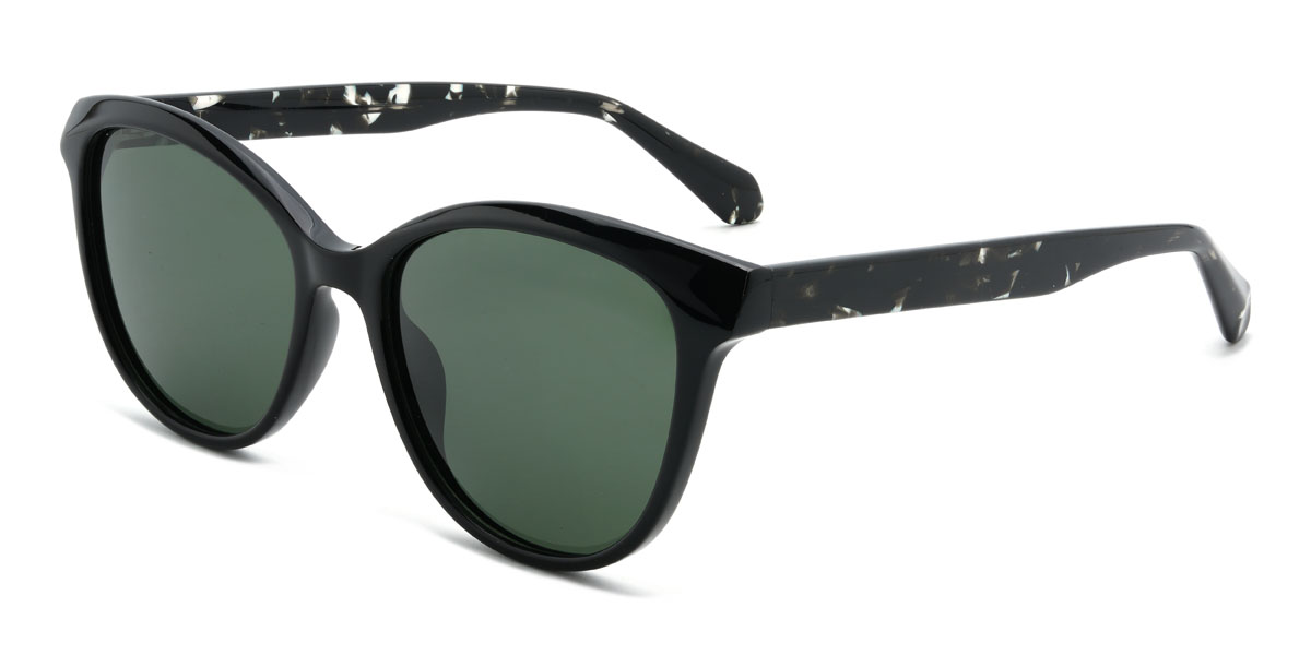 Negro Verde Oscuro Ulisses Gafas - Oval Sunglasses