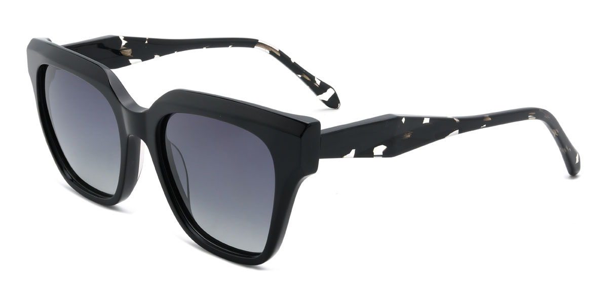 Black Gradual Grey Maksym Glasses - Square Sunglasses