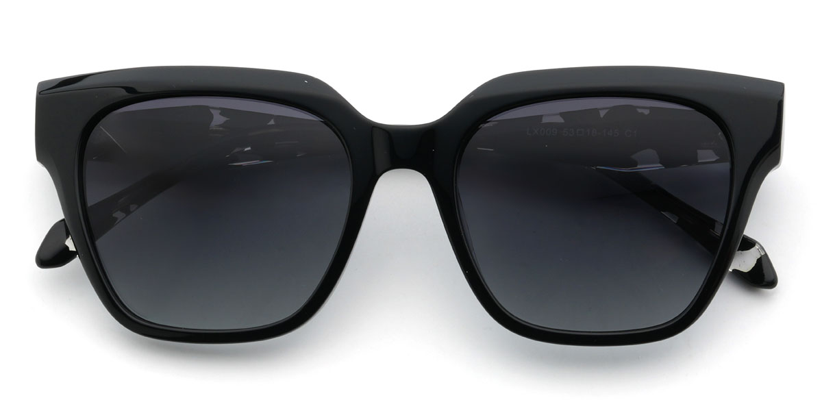 Black Gradual Grey Maksym Glasses - Square Sunglasses