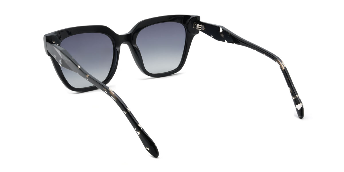 Black Gradual Grey Maksym Glasses - Square Sunglasses
