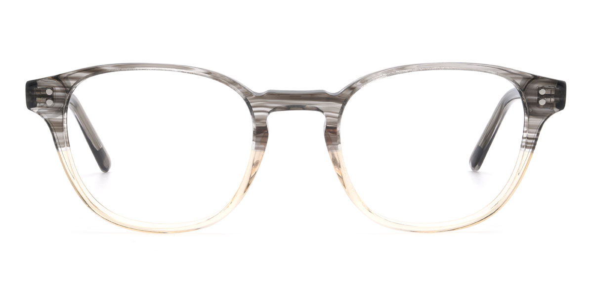 Grey Yellow Bohannon - Oval Glasses