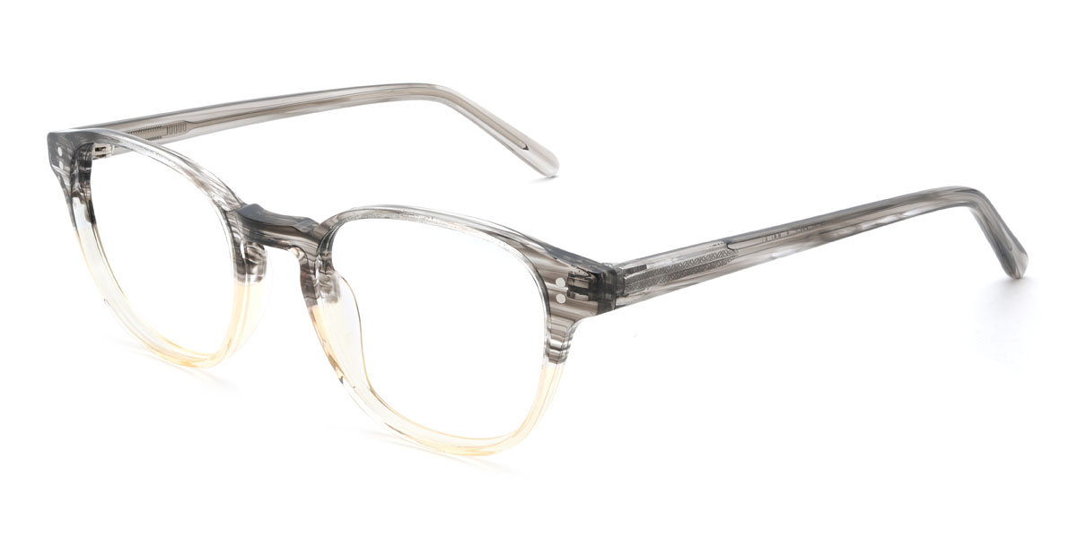 Grey Yellow Bohannon Glasses - Oval Glasses