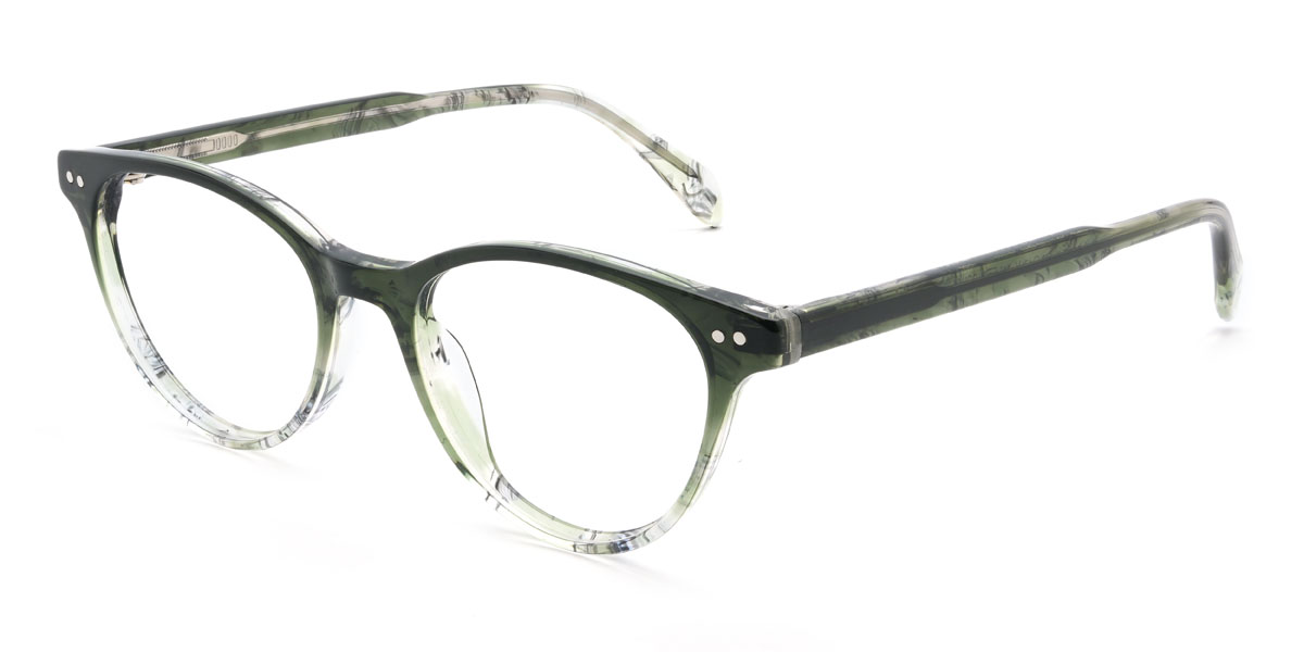 Green Tortoiseshell Levent Glasses - Oval Glasses