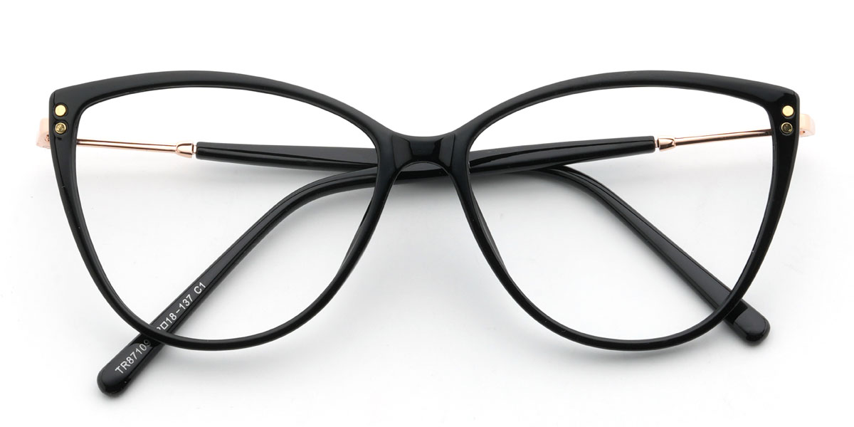 Black Bevan Glasses - Cat Eye Glasses