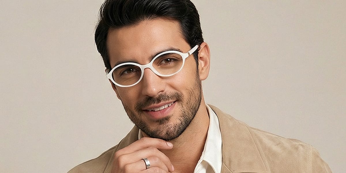 White Andrea Glasses - Oval Glasses