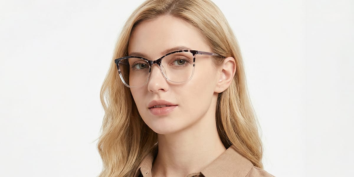 Black Tortoiseshell Clear Ligeia Glasses - Rectangle Glasses