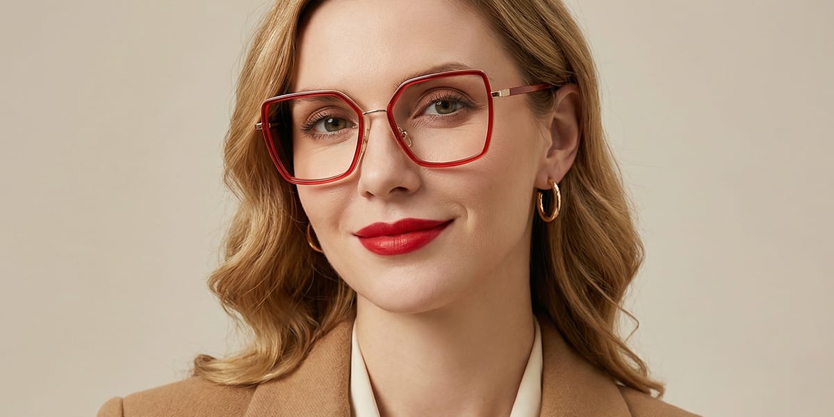 Rot Minda Brille - Square Glasses