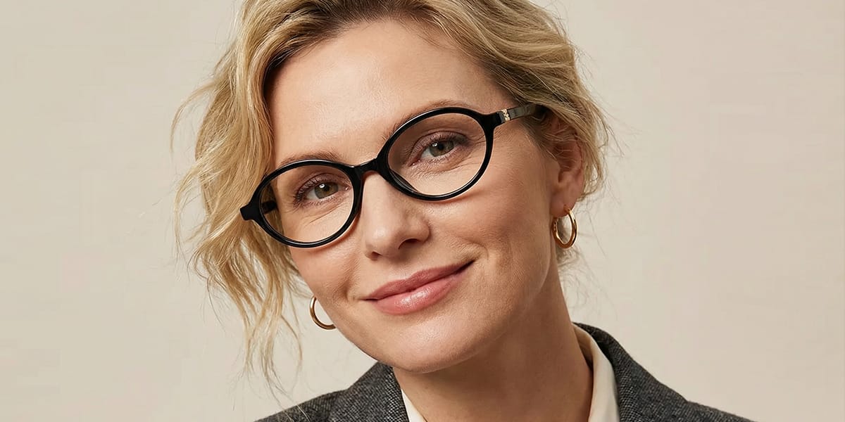 Black Andrea Glasses - Oval Glasses