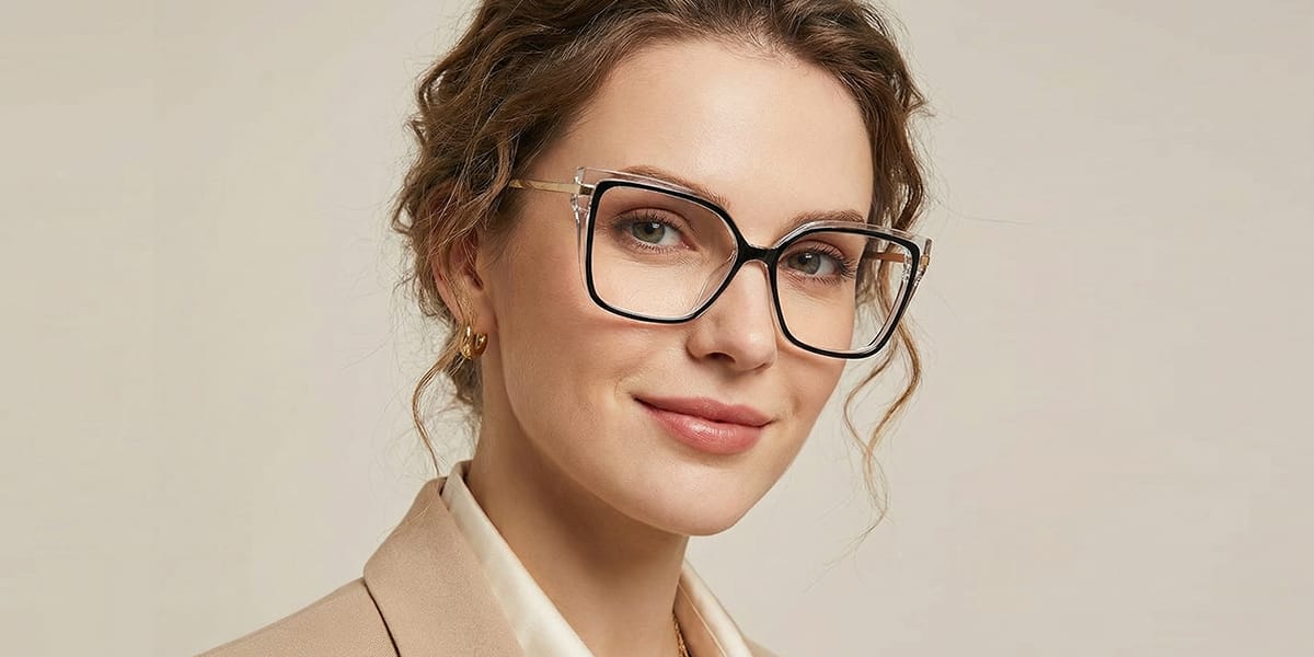 Noir Transparent Sarah Lunettes - Square Glasses