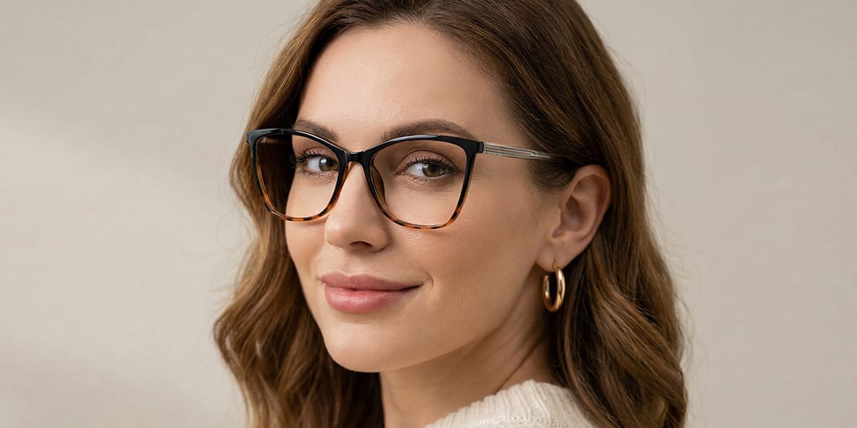 Noir Écaille de tortue Ligeia Lunettes - Rectangle Glasses