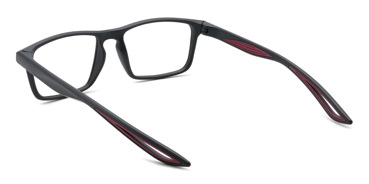 Fekete piros Zaharia Szemüveg - Rectangle Glasses