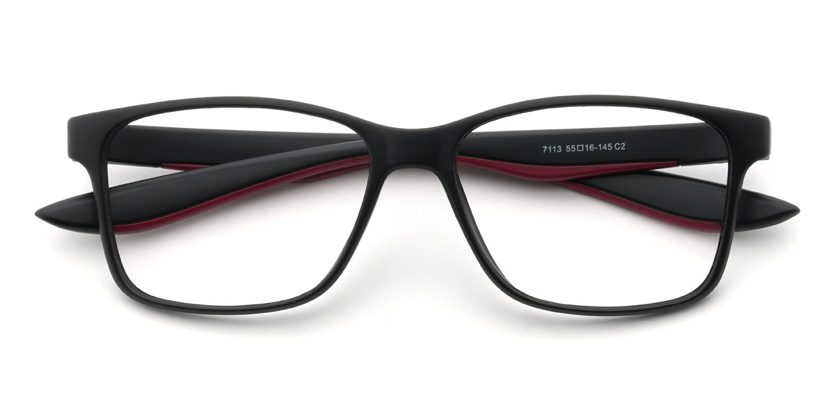 Fekete piros Edwards Szemüveg - Rectangle Glasses