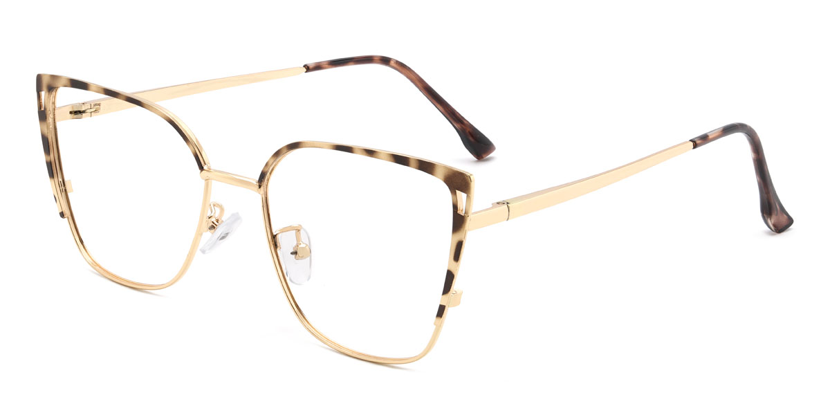 Gold Tortoiseshell Elli Glasses - Square Glasses