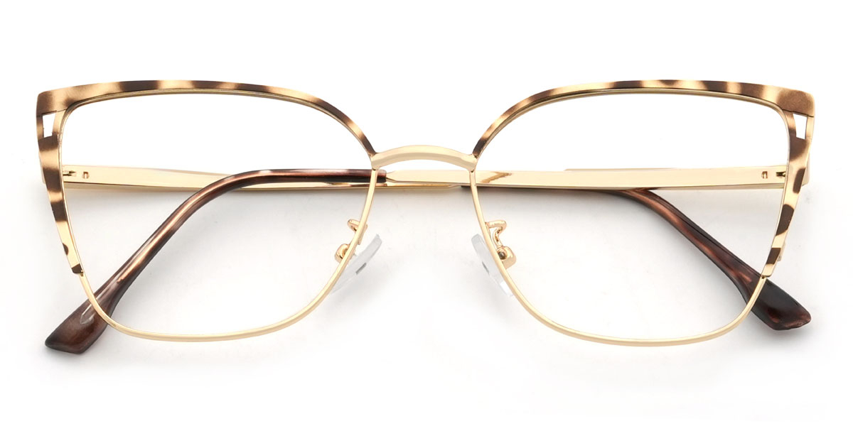 Gold Tortoiseshell Elli Glasses - Square Glasses