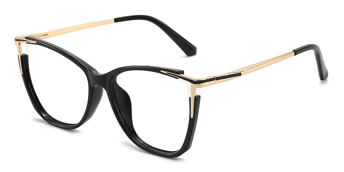 Black Elora Glasses - Cat Eye Glasses