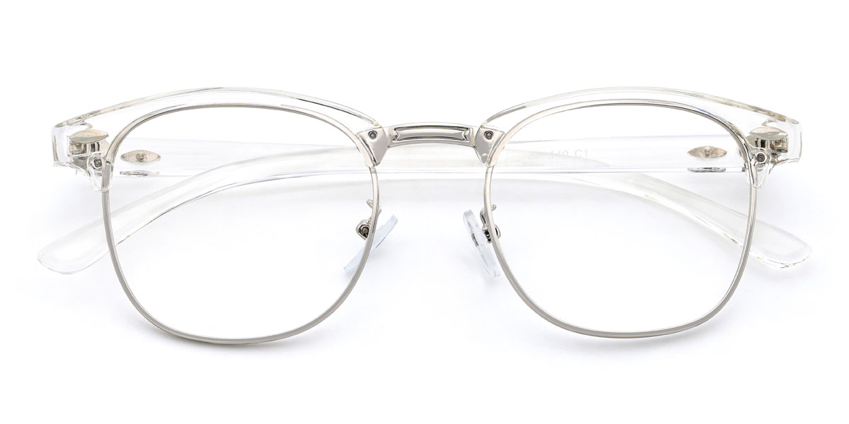 Silver Clear Llewelyn Glasses - Oval Glasses