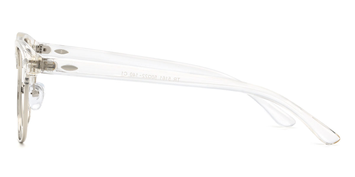 Silver Clear Llewelyn Glasses - Oval Glasses