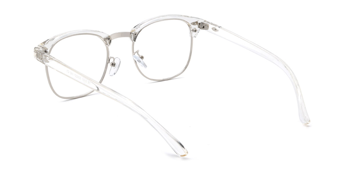 Silver Clear Llewelyn Glasses - Oval Glasses