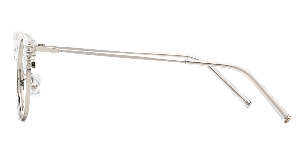 Silver Clear Roark Glasses - Oval Glasses