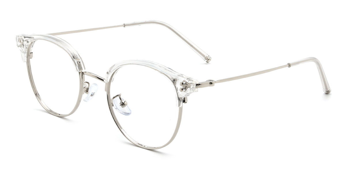 Silver Clear Roark Glasses - Oval Glasses
