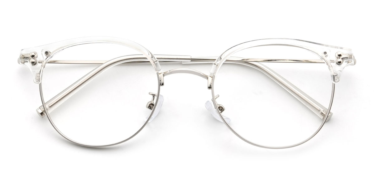 Silver Clear Roark Glasses - Oval Glasses