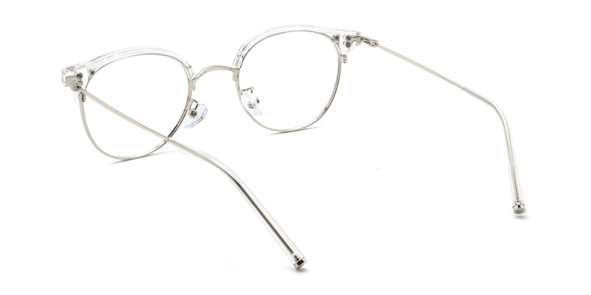 Silver Clear Roark Glasses - Oval Glasses