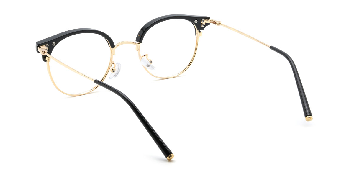 Gold Black Roark Glasses - Oval Glasses