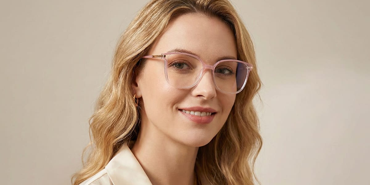 Gradient Light Pink Harmony Glasses - Rectangle Glasses