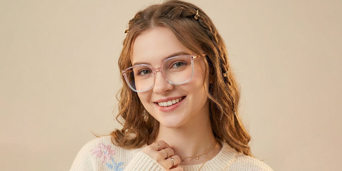 Pink Blue Harmony Glasses - Rectangle Glasses