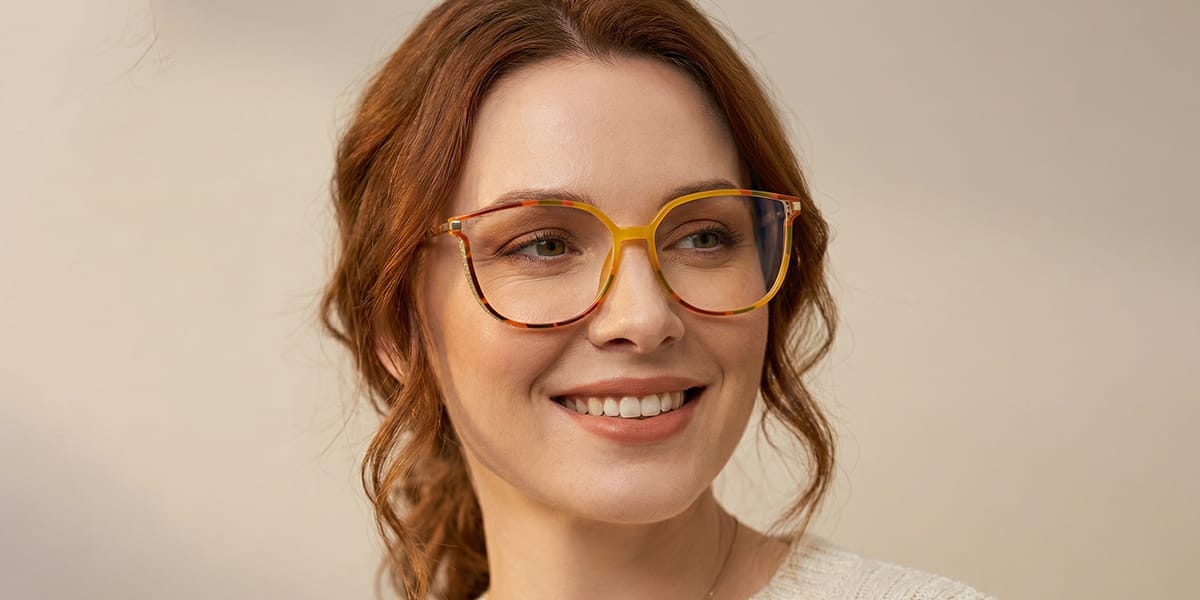 Yellow Orange Green Harmony Glasses - Rectangle Glasses